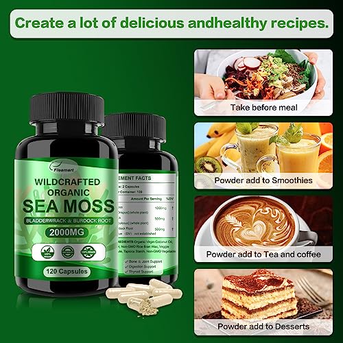 Fleamart Irish Sea Moss Capsules with Bladderwrack & Burdock (120 ct) — view 5