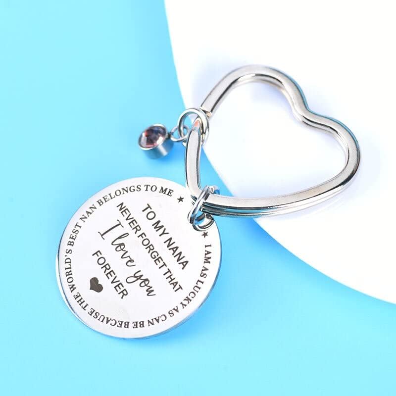 Xiyantiji Mothers Day Keychain Gifts for Nana Grandma Grandmother, Nana Gifts for Christmas Birthday, Nana Keychain from Grandkiddaughter Grandson - Image 4