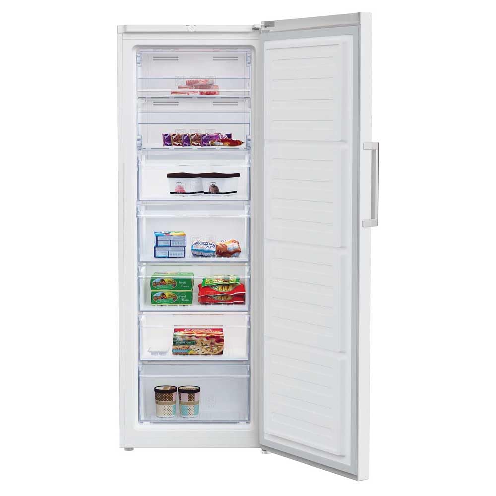 Beko RFNE290L41WN - Congelador Vertical, No Frost, Clase Energetica E, Mecánico, 5 cajones + 2 tapas, Color Blanco