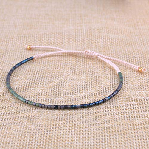 Image of KELITCH Boho Women Crystal Shell Beaded Friendship Bracelets Handmade Strand Bracelet Bangles Jewelry