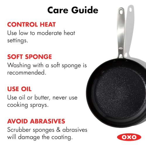 OXO Enhanced 12” Frying Pan Skillet, PFAS-Free Ceramic Nonstick Cookware, Stainless Steel Handle, Eggs & Omelet, Dishwasher & Oven Safe, Dark Burgundy - image 4