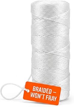 Bright White Twine String - #18 Strong Nylon String - 250 Ft Length - White String for Gardening, Nylon Twine for Plants