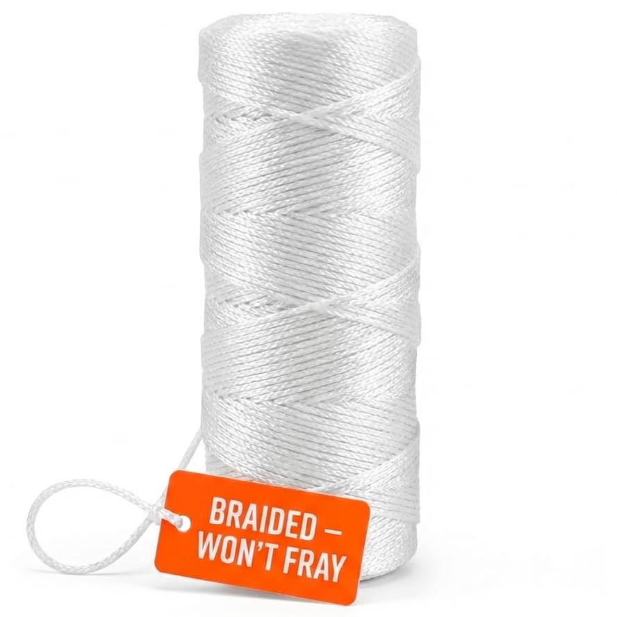 Bright White Twine String - #18 Strong Nylon String - 250 Ft Length - White String for Gardening, Nylon Twine...