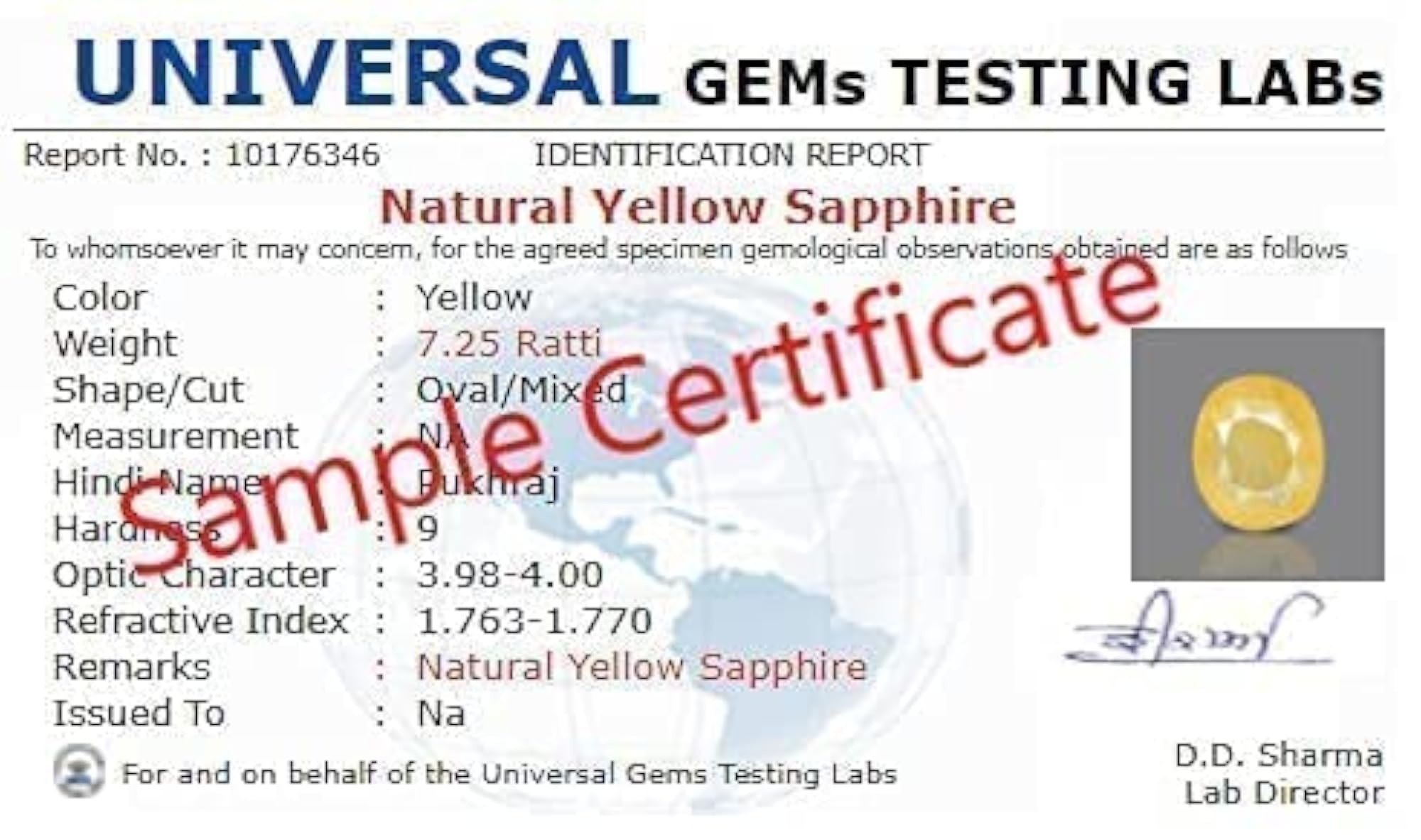 14.25 Ratti Certified Yellow Sapphire Gold Plated Ring