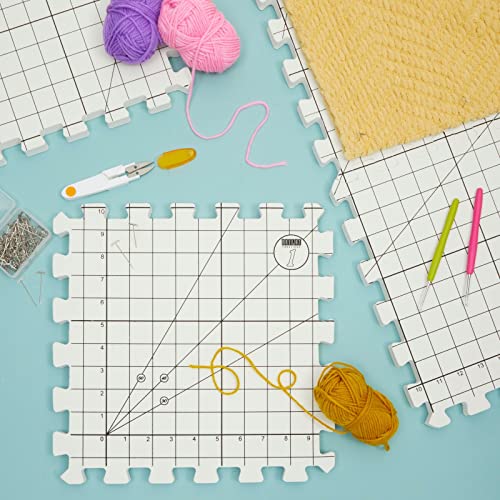 Bright Creations 9 Extra Thick Blocking Board Mats For Knitting With Grids, 200 T-Pins, 1 Storage Bag (210 Pieces) #TOP1