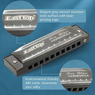 East top Harmonica diatonique en Do 10 Trous, Harmonica Blues Diatonique en Do, T003 Instrument pour Adultes, étudiants… - Les Beatles, Paul McCartney, John Lennon, RIngo Starr, George Harrison East top Harmonica diatonique en Do 10 Trous, Harmonica Blues Diatonique en Do, T003 Instrument pour Adultes, étudiants… – Image 2