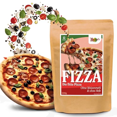 Marcel's Fizza – Die fitte Pizza (1200g - 12x Fizza) | Low Carb Pizzateig mit nur 330 kcal pro Pizza | Vegan & proteinreich | Ohne Hefe – Ofenfertig in 3 Minuten