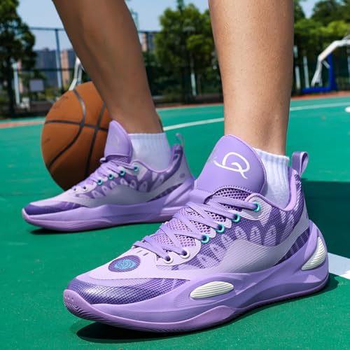 Youth Basketball Shoes - Boys Girls Lightweight Court Sneakers | AirWeave Mesh & HexaShock Cushion | Non-Slip Outdoor Sport Shoes for School League, Volleyball, Streetwear2