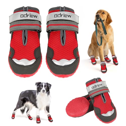 ODRIEW Dog Shoes Large Size Dogs, Medium Dog Booties-Dog Boots