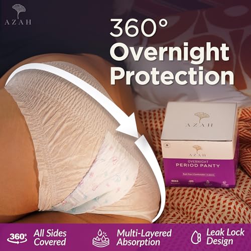 AZAH Disposable Period Panties For Women (M-L Pack of 6) | Leak Proof Disposable Panties After Delivery | 360° Coverage | Heavy Flow | Overnight Protection | Rash Free Period Panty - Image 2