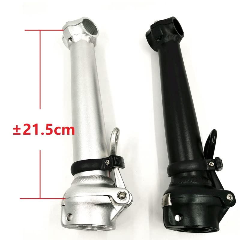 Attacco Manubrio Mtb Stelo da bici pieghevole 25,4mm-manubrio 28.6mm-forcella 21.5cm Doppio dado che fissa il tubo dello stelo pieghevole verso l'interno nero / argento Attacco Manubrio(21.5cm Black)