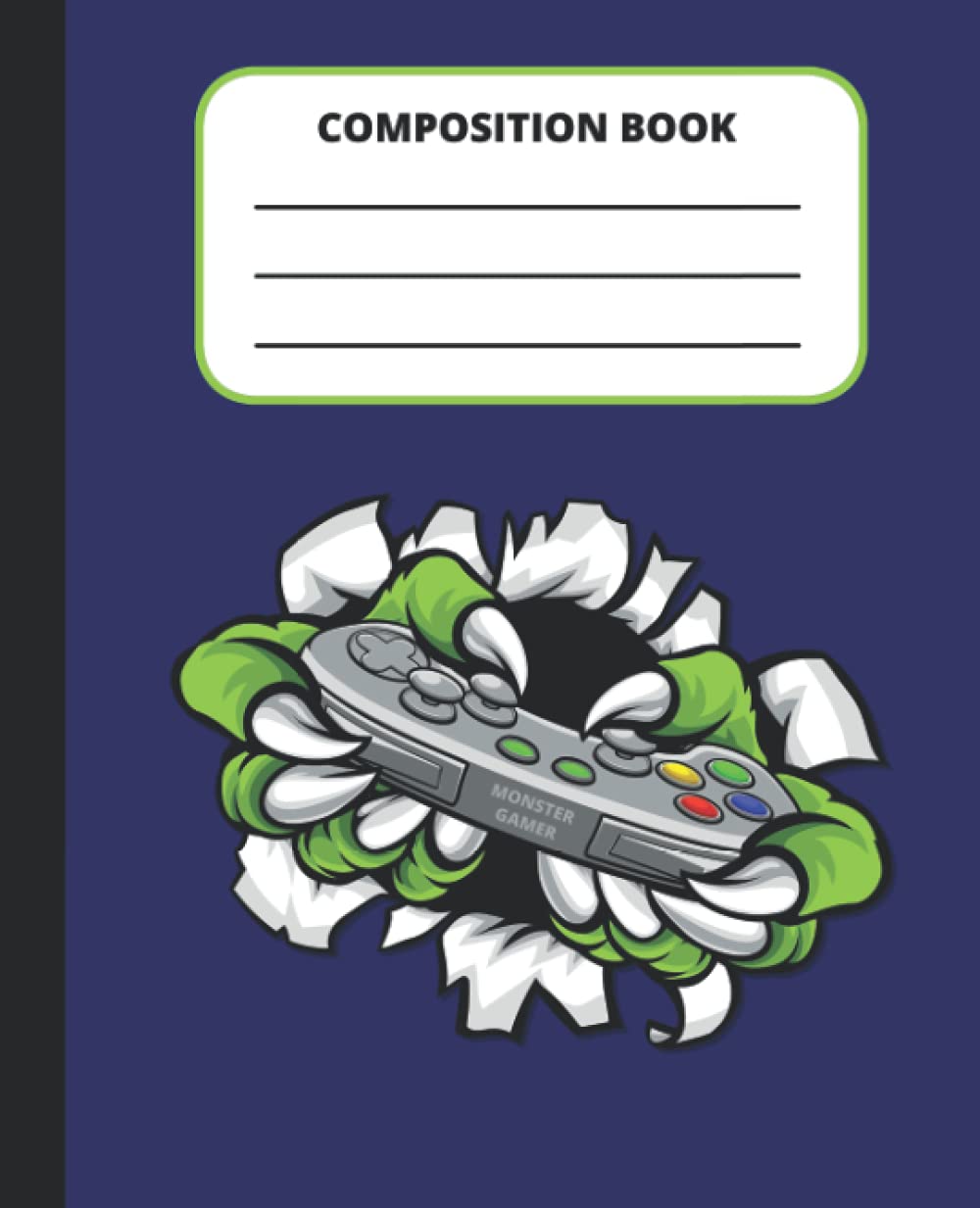Video Game Composition Wide Ruled Notebook: Great gift for gamer kids, teens, and adults with 100+ pages