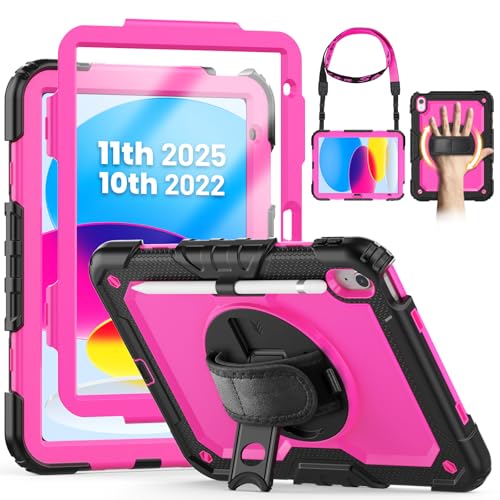 Étui iPad 11 antichoc rose SEYMCY évite les bris de vitre avec sa protection écran 360