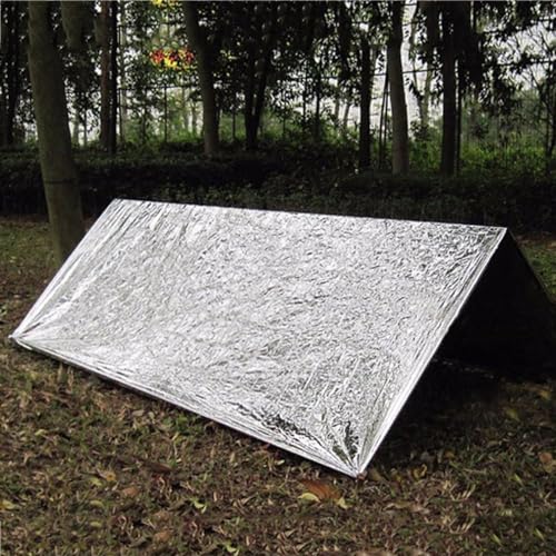 Image of Emergency Blanket ，Portable Emergency Blanket Survival Gear Emergency Bivvy Thermal Sleeping Bag Camping ，Be Suitable for Outdoors, Hiking, Survival (Army Green, 4 Pack)
