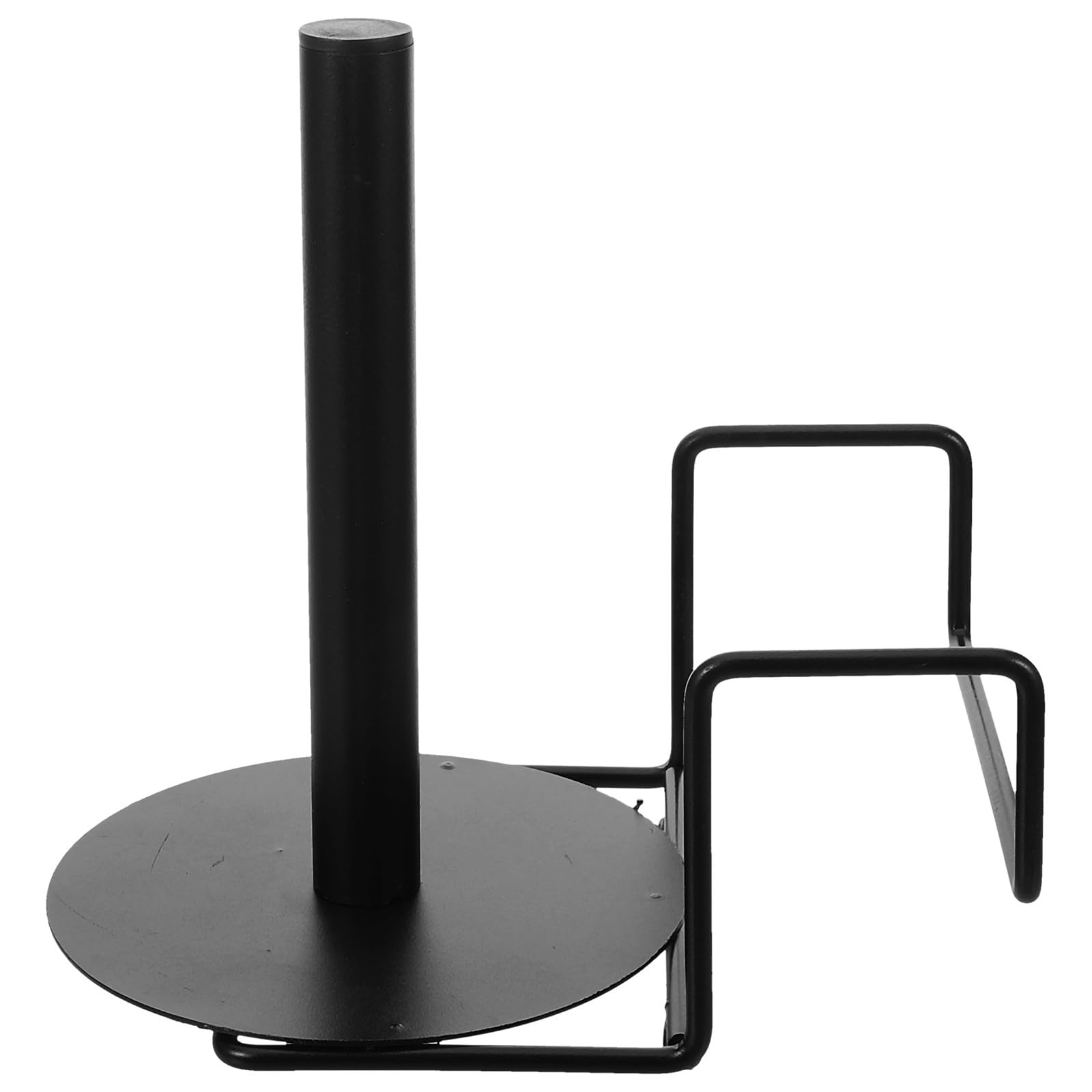 jojofuny Soporte Dispensador Diseño Simple Superficie Lisa de Acero Inoxidable Negro y de Rollos de Bolsas de Supermercado para Entorno de Supermercado