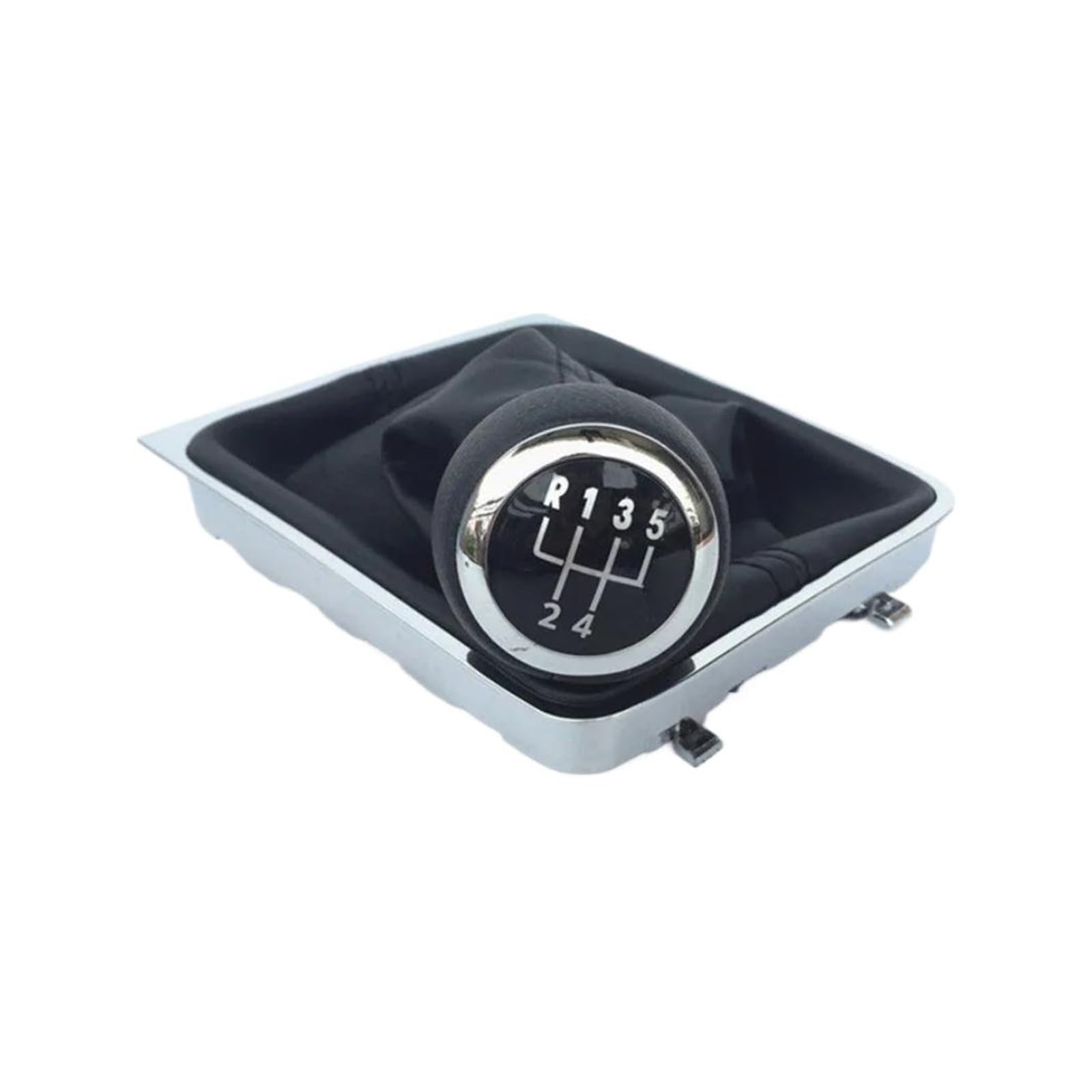 Lozopmtmld 5 Speed Gaiter Boot For Vw For Passat B6 2005-2011 Sporty Gear Knob Black/Silver