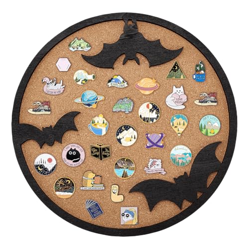 BENECREAT Round Cork Boards, Bats Pin Display Board