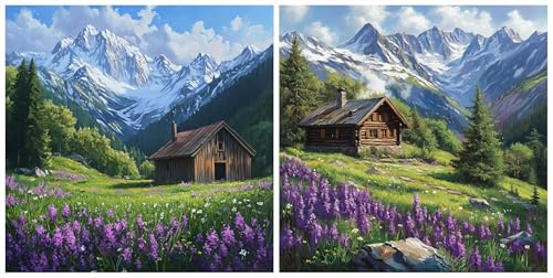 Diamond painting adultes montagnes kit complet 5D DIY loisir créatif 60x60 cm