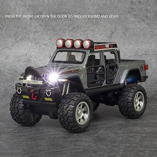 Image of DEUSON ECOM 1:32 Rubicon Toy Car for Kids Diecast Metal Model Cars Light Sound Pull Back Toy Car for Kids