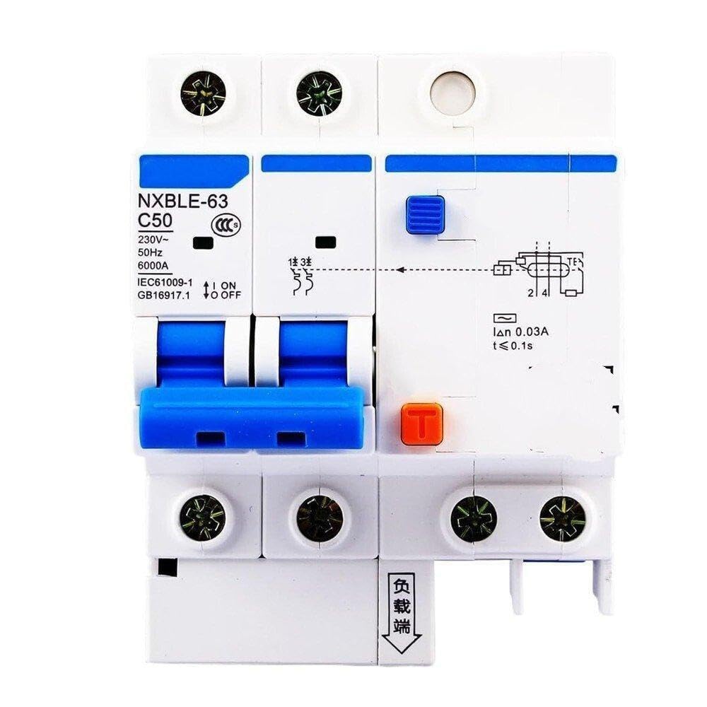 Interruttori Automatici Differenziali NXBLE-63 2P 230 V 50/RCBO Con Protezione Dalle Perdite Componenti elettrici(10A)