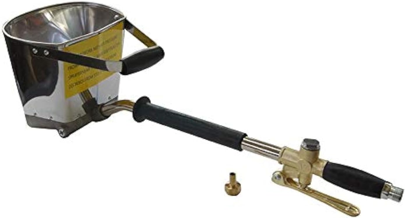 ORAZIO Cement Mortar Spray Gun, 4 Jet Plaster Stucco Sprayer, Automatic Air Hopper Concrete Spray Plaster Gun, for Spraying Painting Walls 221475