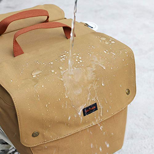 Tourbon Double Cycling Bike Bicycle Pannier Bags For Rear Rack (Water-Resistant Canvas, Roll-Up) #TOP6