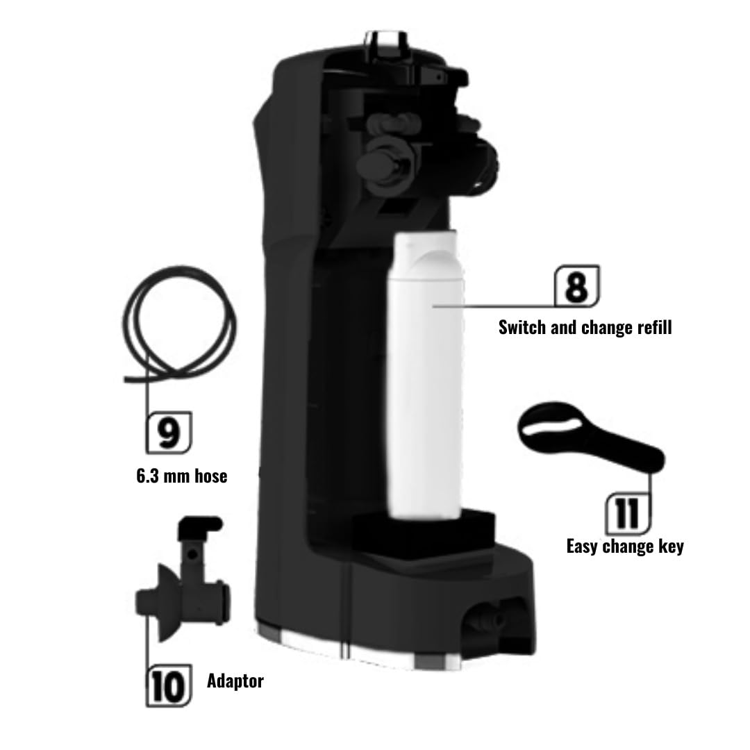 FAME – Water Purifier for Home Acquafam, Instant Powerful Countertop Water Filter System, Reduces 1000+ contaminants, Includes 6 Month Carbon Block Filter - Black