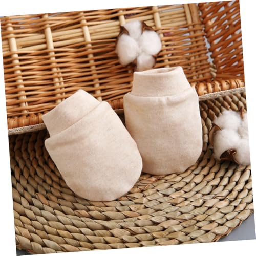 FRCOLOR 5Pairs Newborn Protection Gloves Breathable Cotton Scratch Mittens for Boy Girl Months Random Colors Soft Ribbing for All Seasons for Face Protection4