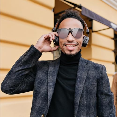 Wnddle Sonnenbrille Clip, Polarisiert Clip auf Sonnenbrillen, UV400 Sonnenbrille Clip, Polarisierte Clip-on Nachtfahrbrille (Aschepulver)