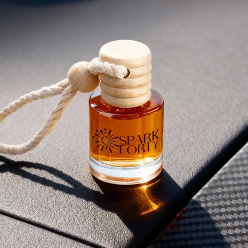 Image of Floral Car Air Freshener Hanging | Car Perfume, 0.27 fl oz (8 ml) | 30-Day Luxury Glass Diffuser | Rose, Soft Oriental Spice & Herbal Balsamic Notes | Long-Lasting Floral Scent