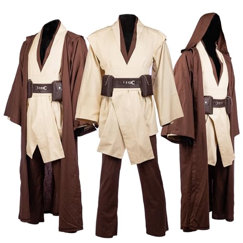 Men's Costume Robe Adult Male Tunic Costume Hooded Uniform Full Set Halloween Cosplay Cloak
