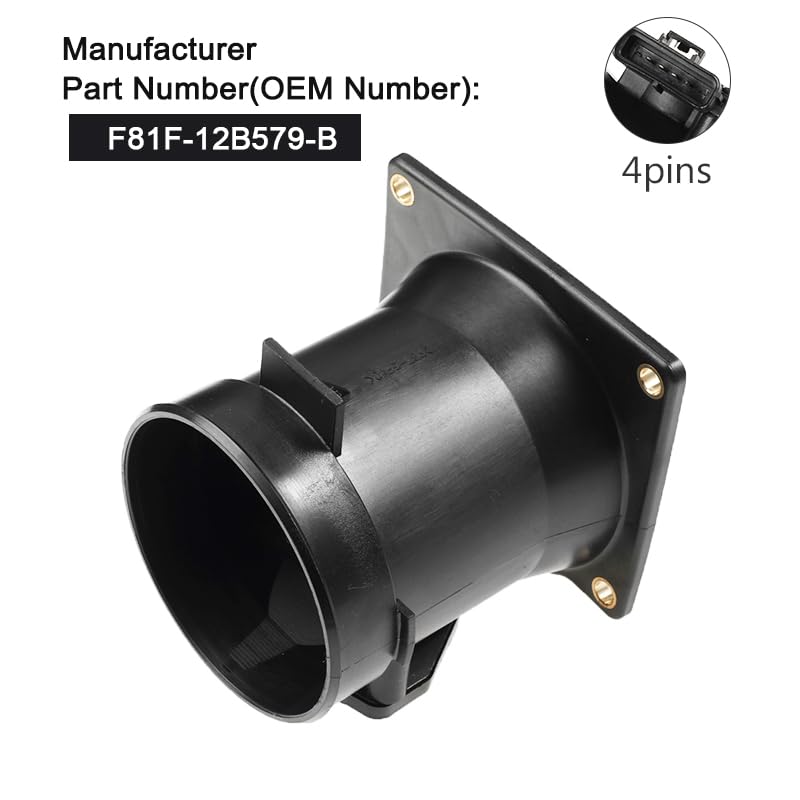 Mass Air Flow Sensor Meter MAF Compatible with 1998-2004 Ford F150 F-350 F-450 F-550 Super Duty Expedition Lobo Taurus Lincoln Jaguar 3.4L 4.6L 5.4L 6.8L 7.3L V8# F81F12B579BA,XL3F12B579BA
