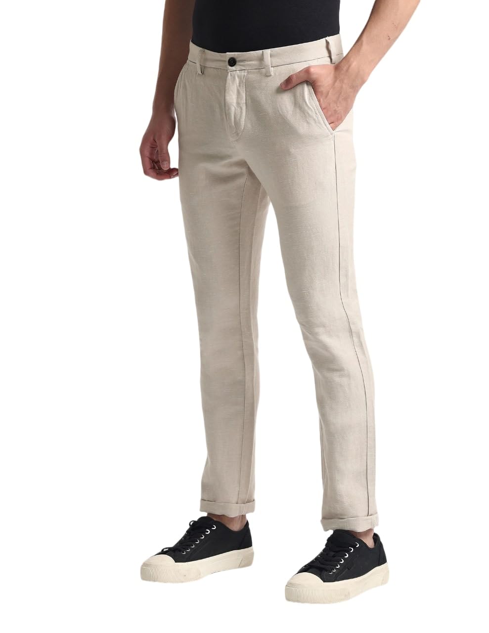 arrow Cotton Linen Smart Flex Trousers-picture-37