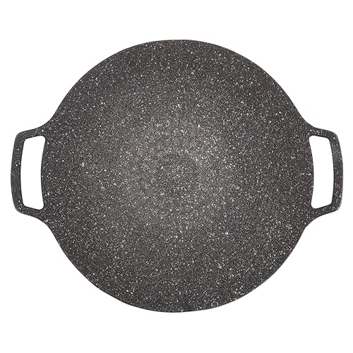 UPALDHOU Panel de Parrilla de Barbacoa Coreana, Herramientas de Barbacoa de Aleación de Aluminio para Carne a la Parrilla, Panceta de Cerdo, Pasteles de Arroz Frito (Tipo Universal 36cm)