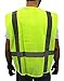 4-XL / Ansi Class 2 High Visibility Safety Vest: Solid Lime Front/ Mesh Back