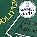 Brybelly Casino Night 2-in-1 Blackjack and Texas Hold'em Table Felt Only- Green Felt Double Sided Casino Tabletop Gaming Mat- 72
