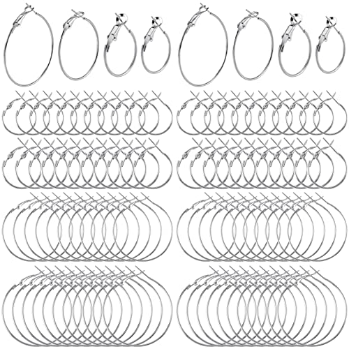 Opiniones y reviews de Plomeria y accesorios comprados en linea. 28 PAGOW - 96 aros para hacer joyas, aretes redondos de aleación hipoalergénica, arete de plata abiertos, accesorios de arte para manualidades