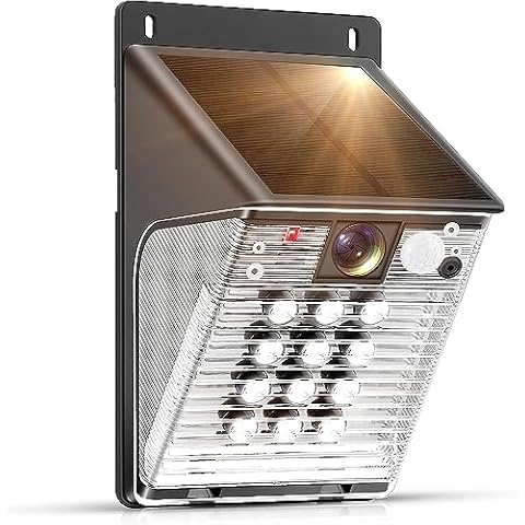 ENSTER Solar Security Camera Wireless Outdoor, Solar Camera Outdoor for Home Security, Floodlights Camera with Motion Detection, Color Night Vision, 2-Way Audio, IP66 Waterproof Cover