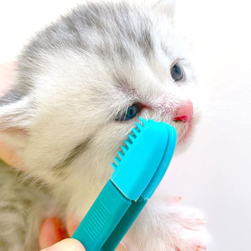 Image of 2 Pcs Tear Stain Remover Comb, Pets Brush for Tear Stain Remove, Soft Glue Brush, Clean Dirt Around Pet Eyes, No Eye Damage, Soft and Easy to Clean, It Can Also Be Used As a Toothbrush