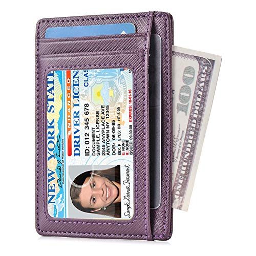 Image of GH GOLD HORSE Slim RFID Blocking Card Holder Minimalist Leather Front Pocket Wallet for Women | Slim