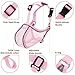 Mayerzon Dog Muzzle to Prevent Biting Scavenging Chewing, Soft Mesh Puppy Muzzles for Small Medium Sized Dogs, Breathable Reflective Adjustable Mouth Guard for Grooming Walking Training (S, Pink)