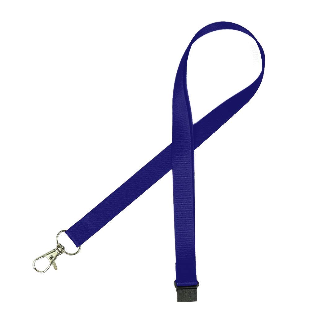 Pack of 100 Royal Blue Lanyards perfect for ID Cards, Name Badges, USB Drives, and Much More - Durable Breakaway Royal Blue Lanyard Neck Strap Suitable for Everyday Use