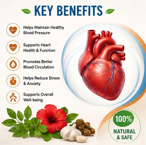 GVSK NU-HYPO-NIL Natural Hypertension Care Capsules – Ayurvedic Blood Pressure & Heart Health Support Supplement with Herbal Ingredients for Healthy Circulation & Overall Wellness – 60 Vegan Capsules 2