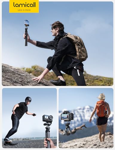Lamicall Tripode para Móvil - [3 en 1] Mini Tripode Móvil Portátil con Control Remoto Inalámbrico, 360°Rotación, Palo Selfie, Trípode Flexible con Tornillo 1/4'' para iPhone/Android, para GoPro/Cámara - imagen 7