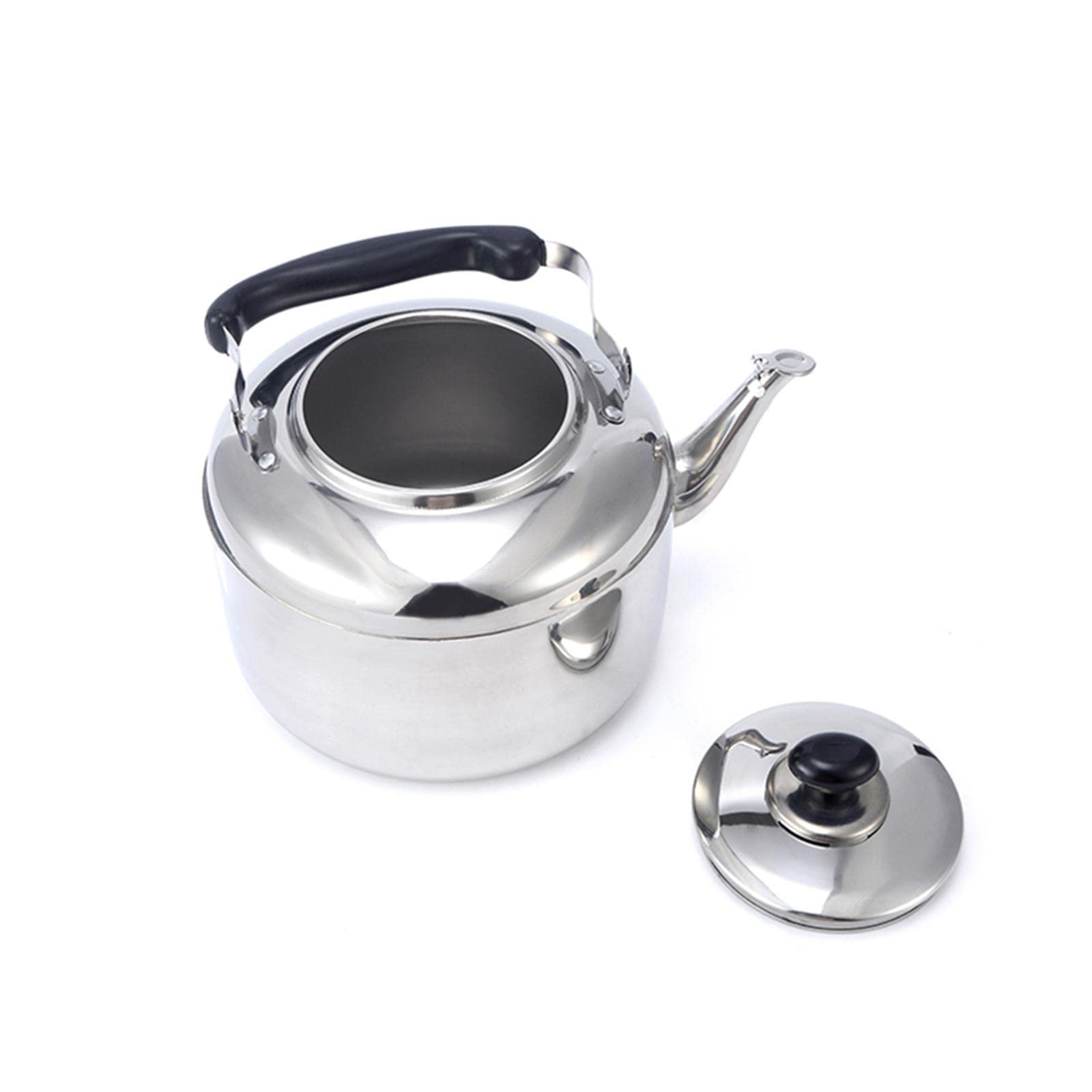Baoblaze Wasserkessel Edelstahl Outdoor, Flötenkessel 4L / 5L / 6L, Camping Wasserkocher Pfeifkessel, Whistling Tea Kettle, Metall Kessel zum Teebereiter für Herd Picknick Kochgeschirr Küche, 6L
