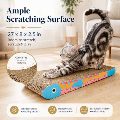 Rascador para gato de cartón forma pez 3 unidades miniatura 2