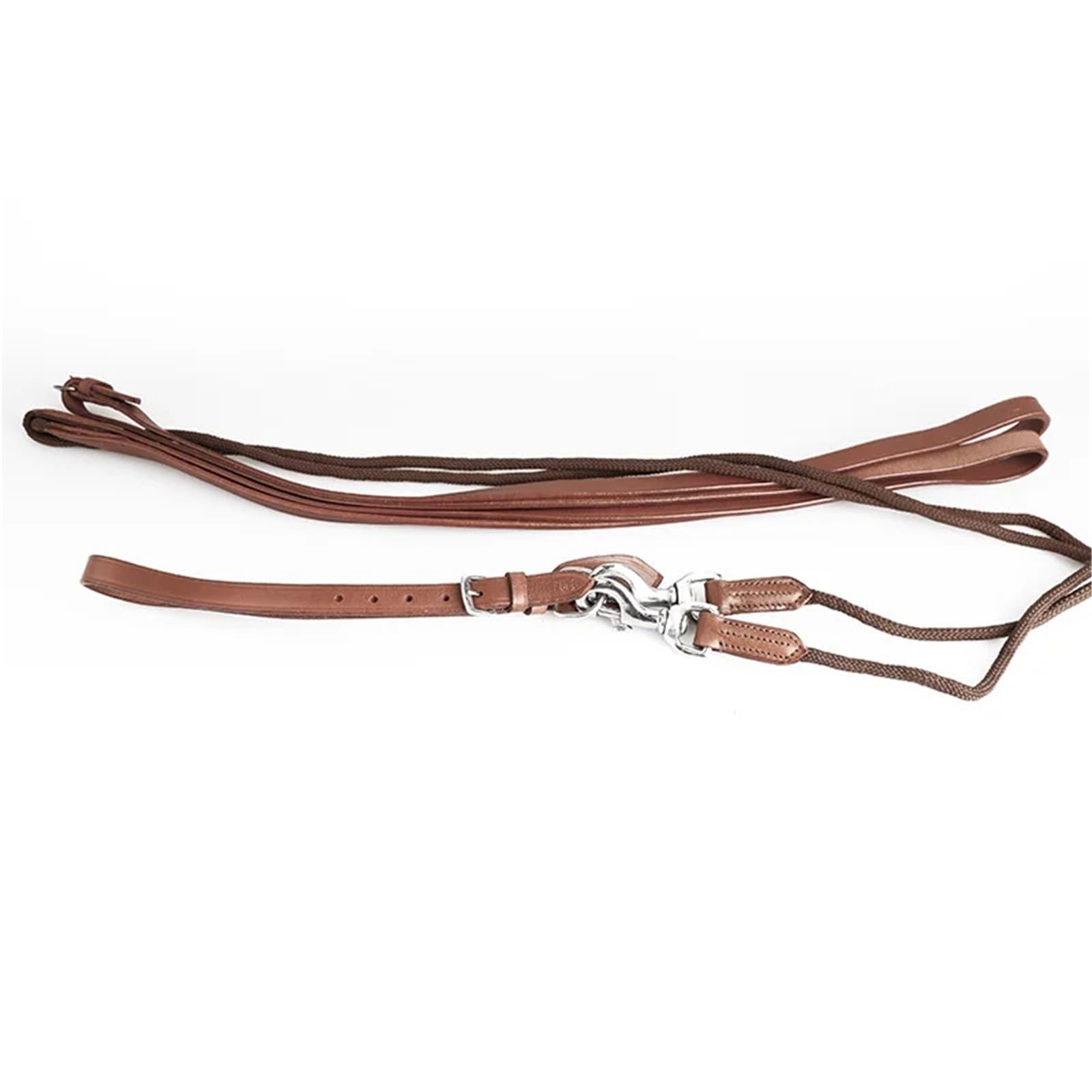 Ayuda de Entrenamiento de Cuero, riendas Escolares ecuestres, Brida for Montar a Caballo, Cuerdas largas for Caballos de Color marrón y Negro para Caballos(Brown)