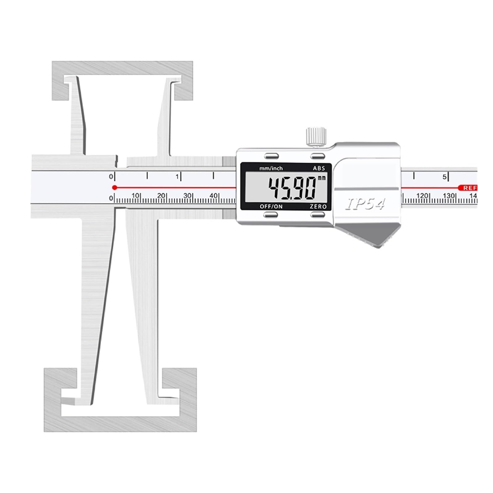 Calibro in Acciaio Inossidabile con Doppia Scanalatura Interna Display Digitale Calibro Strumenti di Misurazione Ad Alta Precisione Strumenti di Misurazione Non Standard(9-200mm)
