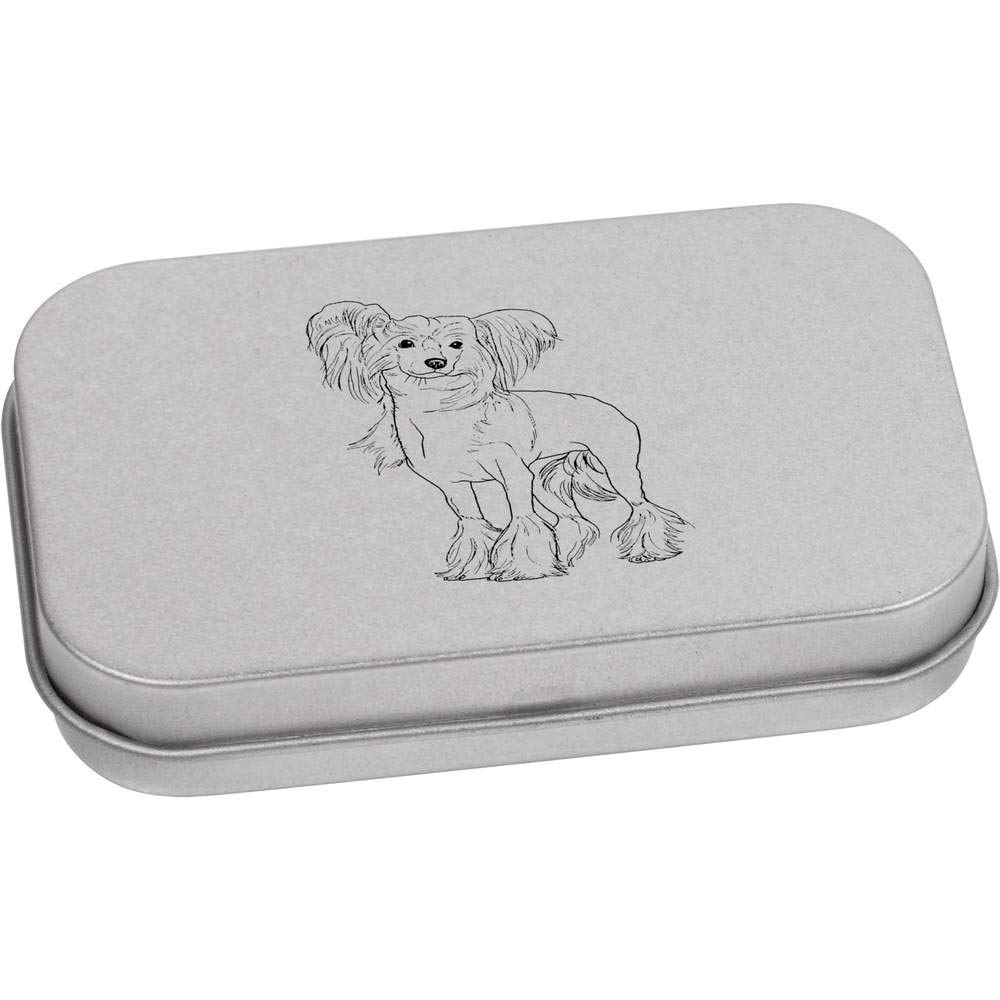 Azeeda 80mm 'Chinese Crested Dog' Metal Hinged Tin/Storage Box (TT00141393)