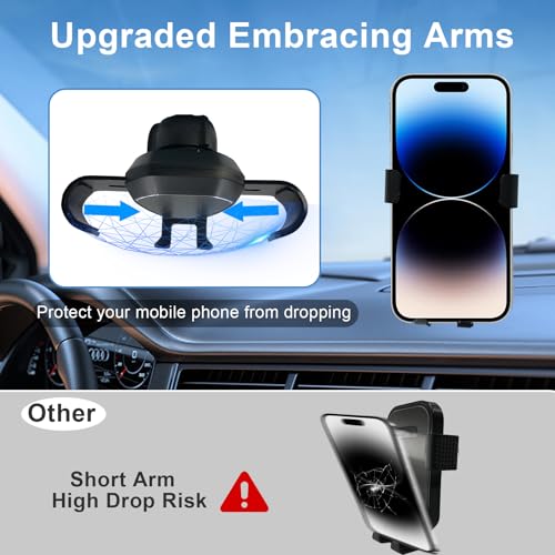 MICMXMO Car Phone Holder for Audi A1 2010-2018, Mobile Phone Automobile Cradles for Car Air Vents, Rotatable Accessories Hands Free Smartphone Phone Car Mount for iPhone 17 16 15 14 13 12 11, Black - Image 6